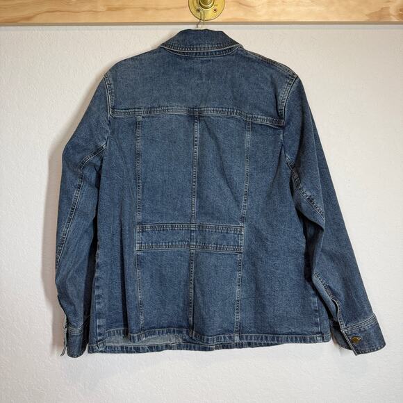 Women's Jones New York Denim Blue Jean Barn Chore Button Front Jacket Size IX - Picture 7 of 10